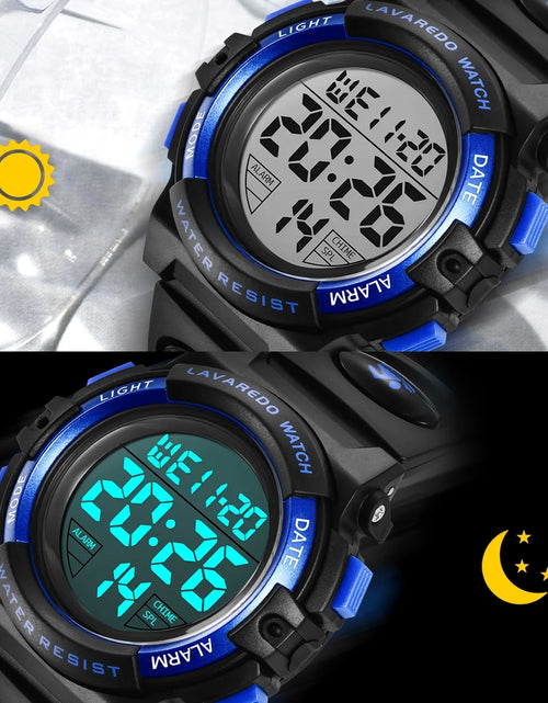 Load image into Gallery viewer, Digital Sports Watch for Age 4-15 Waterproof Watches with Alarm Stopwatch Wrist Watches Birthday Chriatmas Gift for Age 4-15
