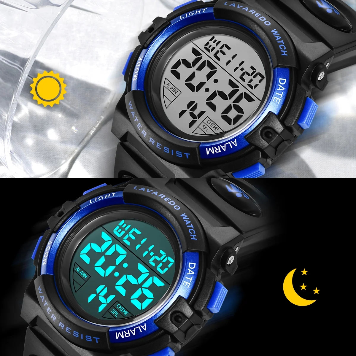 Digital Sports Watch for Age 4-15 Waterproof Watches with Alarm Stopwatch Wrist Watches Birthday Chriatmas Gift for Age 4-15