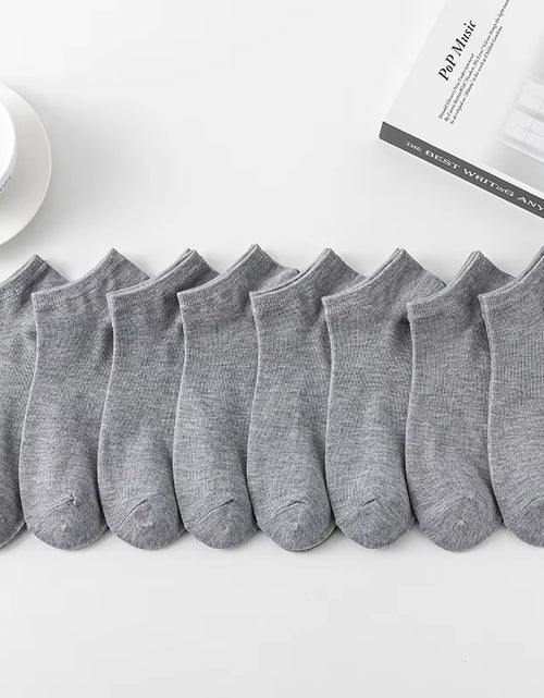 Load image into Gallery viewer, 8 Pairs Men Solid Color Minimalist Ankle Socks Fashionable Versatile Trend Socks Lightweight Breathable Comfortable Casual Socks
