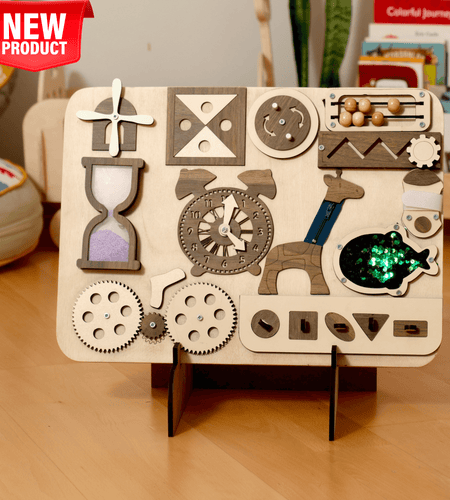 Wooden Busy Board for Toddlers-0