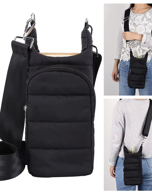 Load image into Gallery viewer, HydroCarry Puffer Tote – Adjustable Strap Water Bottle Carrier for Outdoor Travel &amp; Daily Adventures

