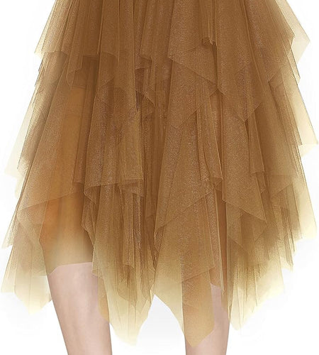 Women'S Sheer Tutu Skirt Tulle Mesh Layered Midi Skirt