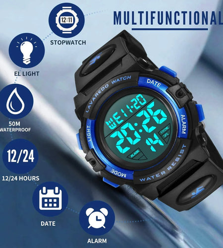 Digital Sports Watch for Age 4-15 Waterproof Watches with Alarm Stopwatch Wrist Watches Birthday Chriatmas Gift for Age 4-15