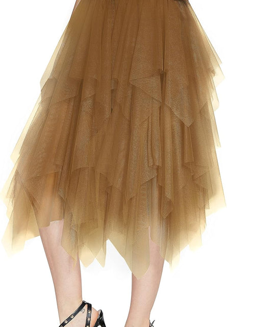Load image into Gallery viewer, Women&#39;S Sheer Tutu Skirt Tulle Mesh Layered Midi Skirt
