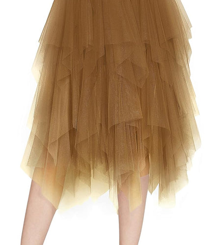 Women'S Sheer Tutu Skirt Tulle Mesh Layered Midi Skirt