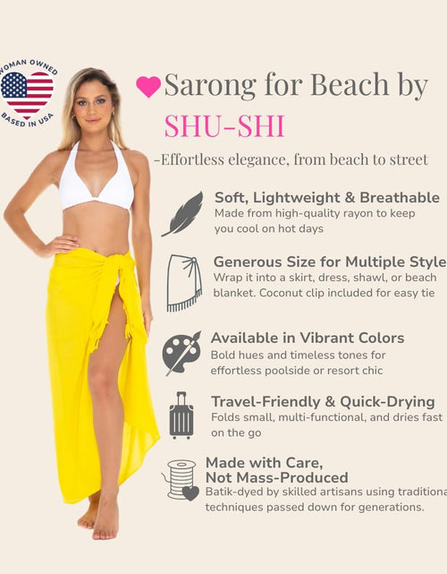 Load image into Gallery viewer, Womens Beach Cover up Sarong Swimsuit Cover-Up Many Solids Colors

