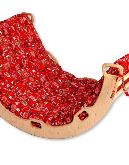 Load image into Gallery viewer, XL Wooden Climbing Arch Set with Christmas Design Pillow-0
