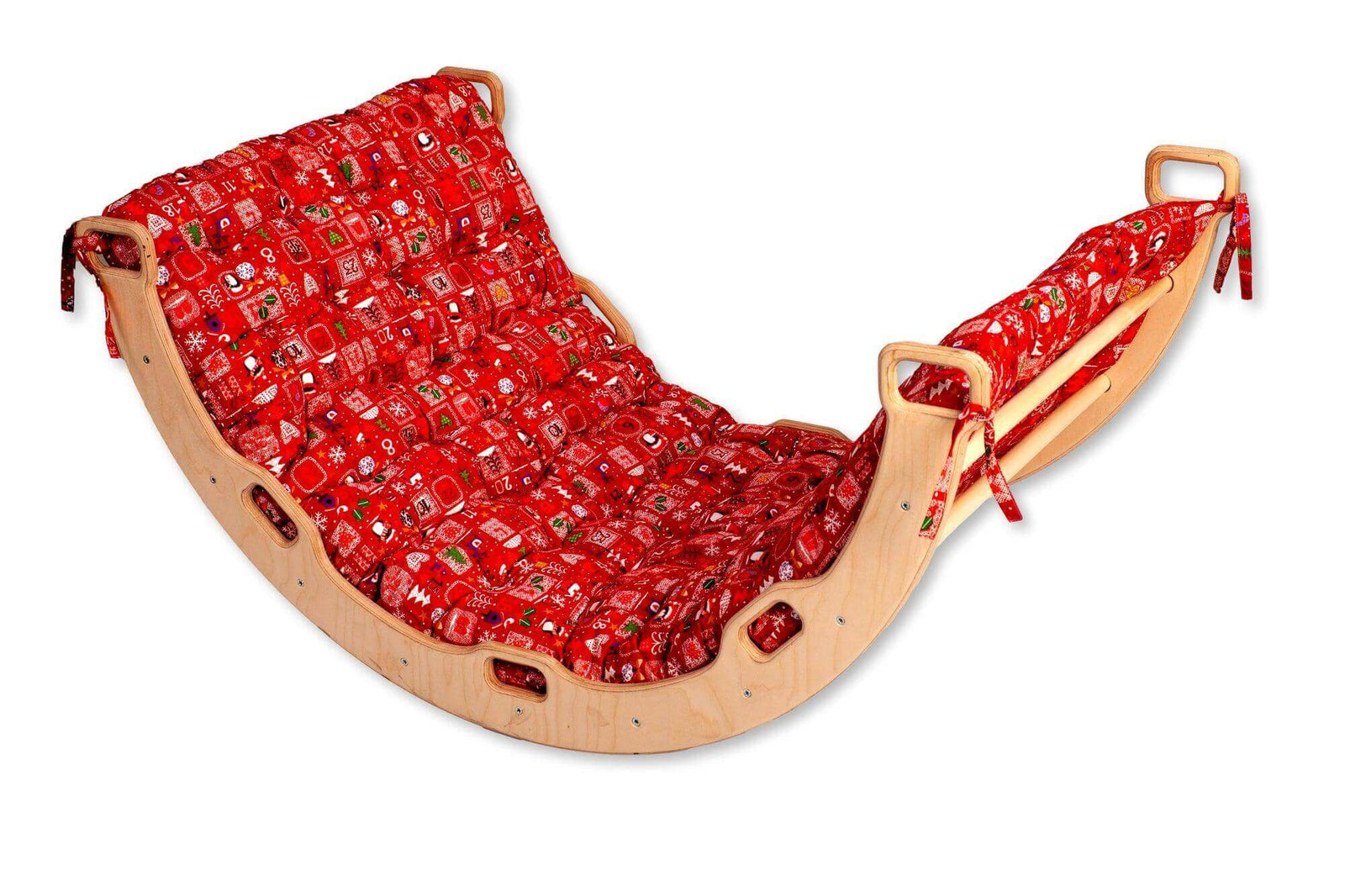 XL Wooden Climbing Arch Set with Christmas Design Pillow-0