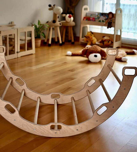 XL Wooden Climbing Arch Set with Christmas Design Pillow-1