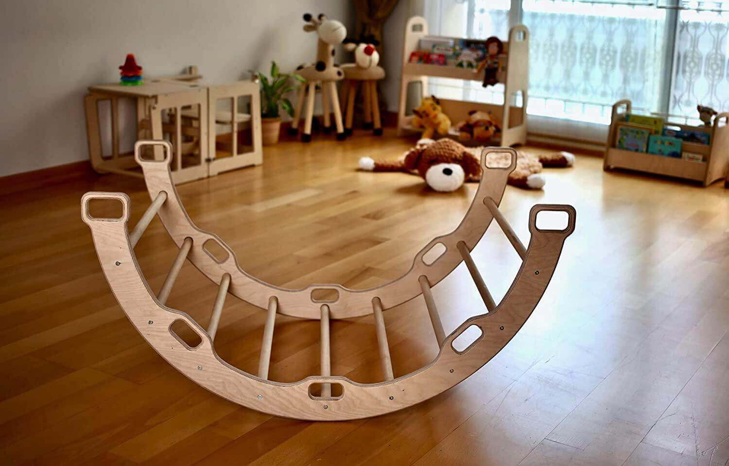 XL Wooden Climbing Arch Set with Christmas Design Pillow-1