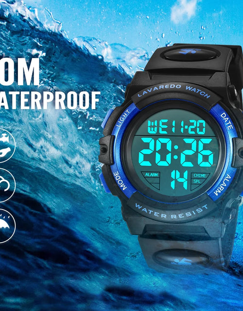 Load image into Gallery viewer, Digital Sports Watch for Age 4-15 Waterproof Watches with Alarm Stopwatch Wrist Watches Birthday Chriatmas Gift for Age 4-15
