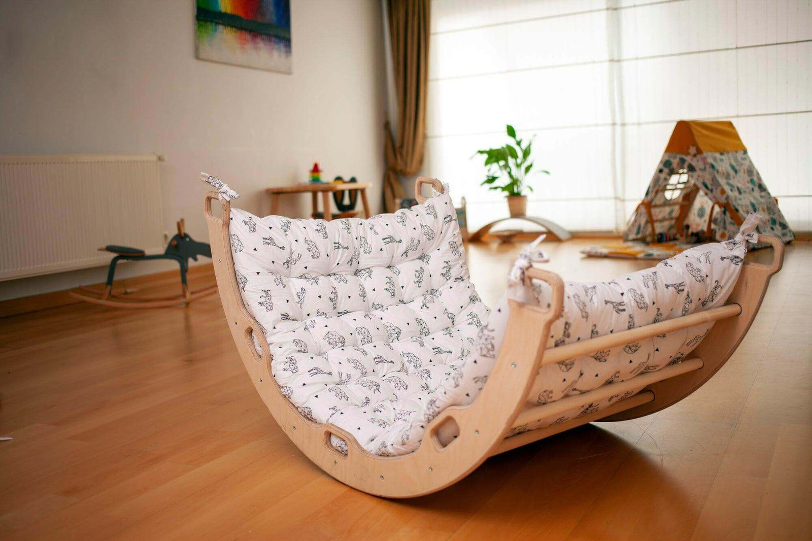 Climbing Arch Rocker with Origami Pillow | Montessori Play Set-2