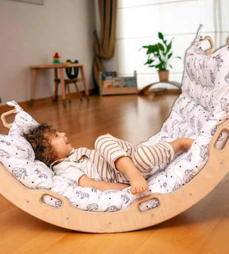 Climbing Arch Rocker with Origami Pillow | Montessori Play Set-0