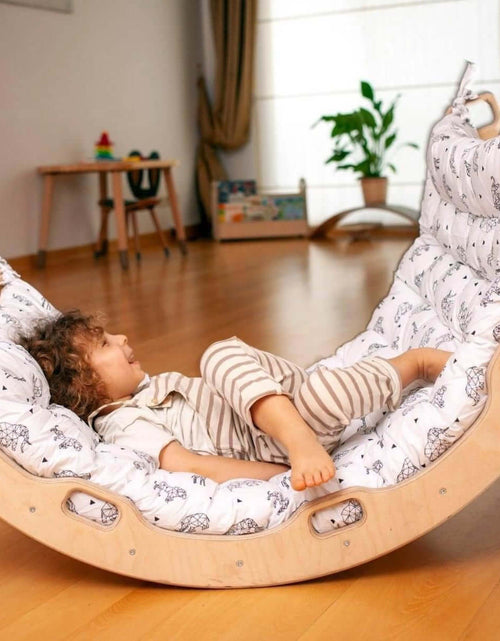 Load image into Gallery viewer, Climbing Arch Rocker with Origami Pillow | Montessori Play Set-0
