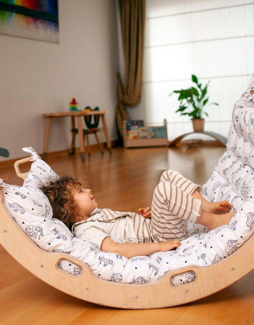 Load image into Gallery viewer, Climbing Arch Rocker with Origami Pillow | Montessori Play Set-3
