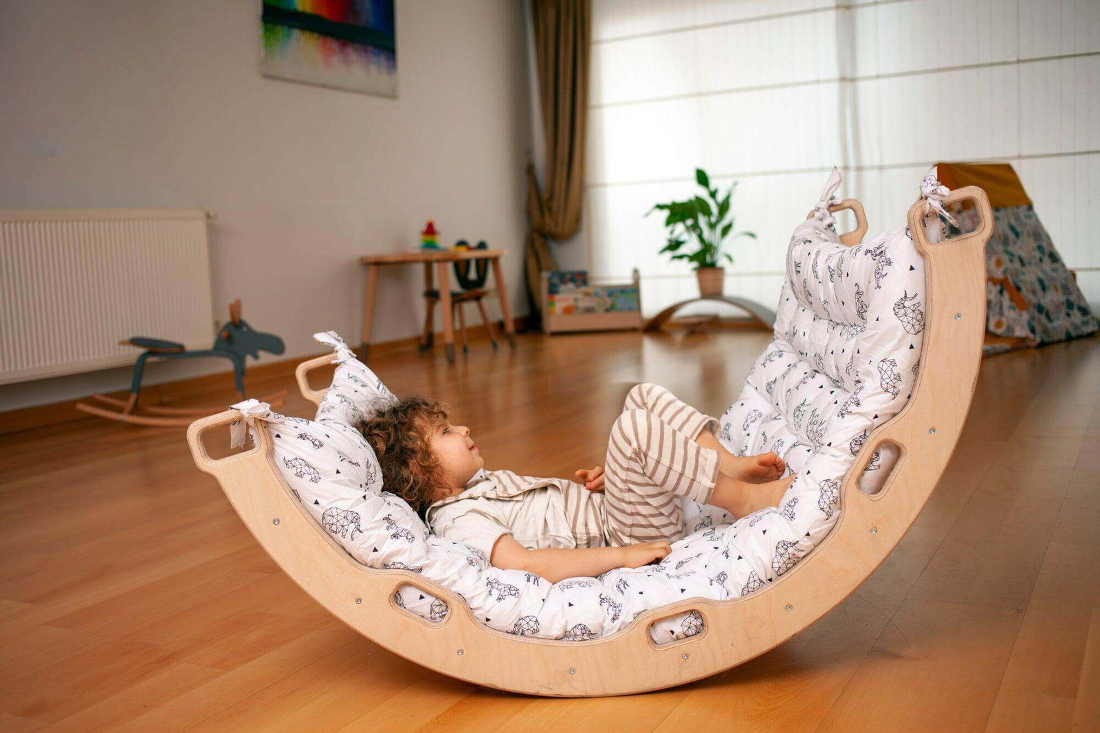 Climbing Arch Rocker with Origami Pillow | Montessori Play Set-3